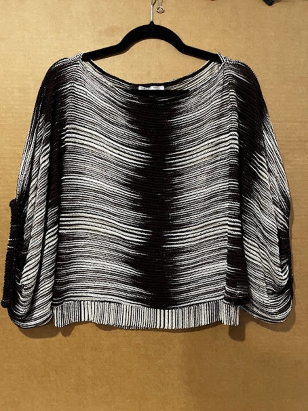 VTG Alberto Makali Top Cocoon Dark Brown Tan Cream Disco Warped Sz L